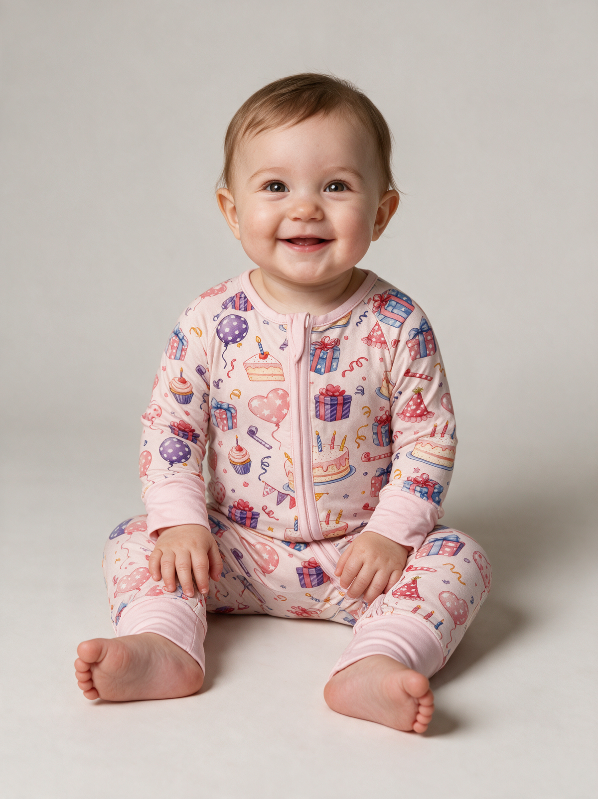 Birthday Wish Convertible Romper on baby