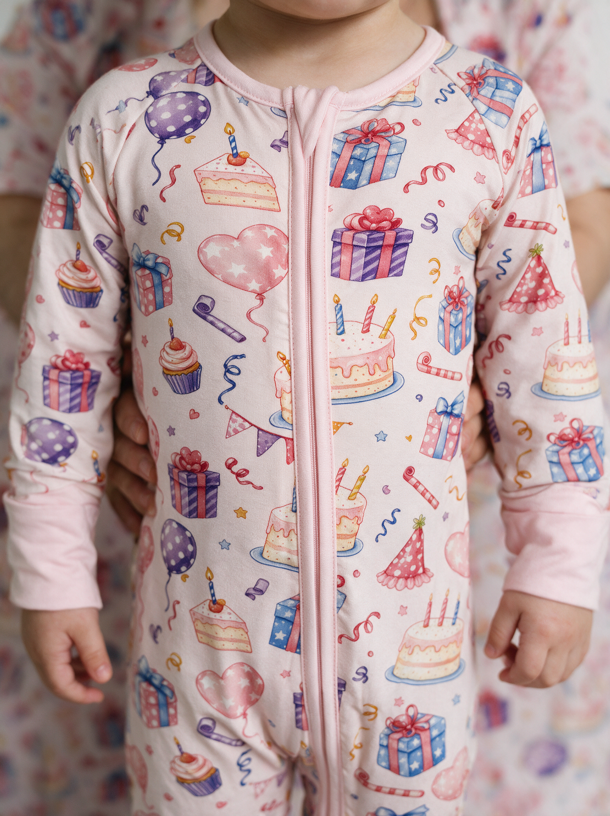 Birthday Wish Convertible Romper zipper and cuff detail