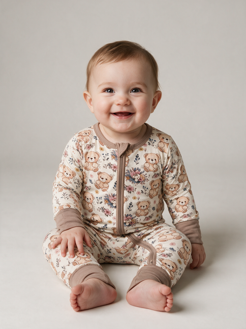 Bear Hug Convertible Romper on baby
