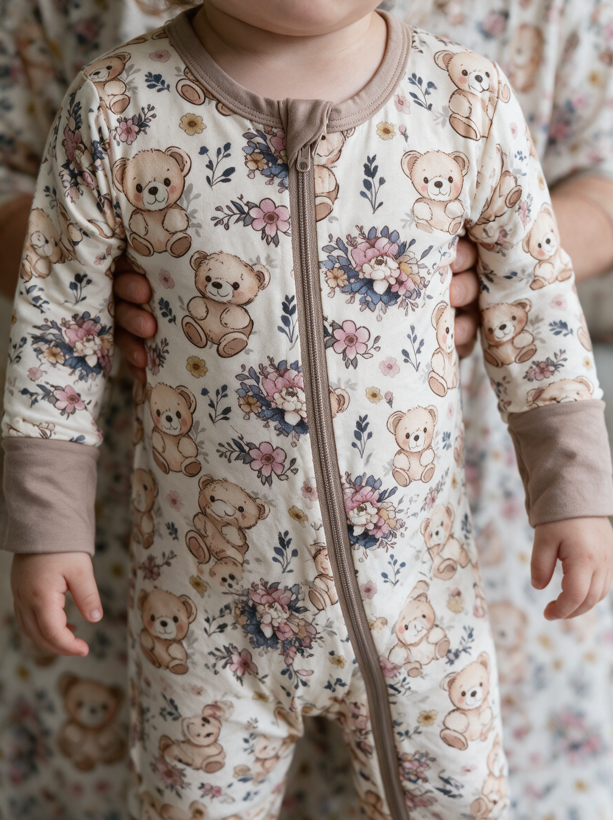 Bear Hug Convertible Romper zipper and cuff detail