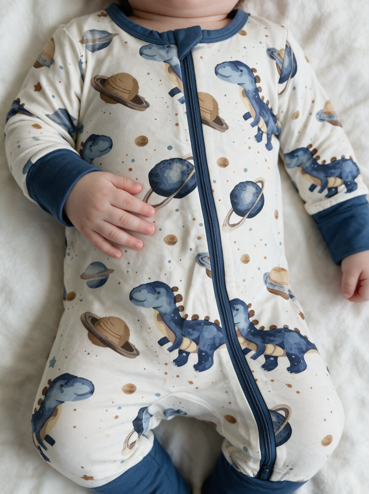 Dino Orbit Convertible Romper detail