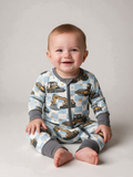 Little Diggers Convertible Romper on baby