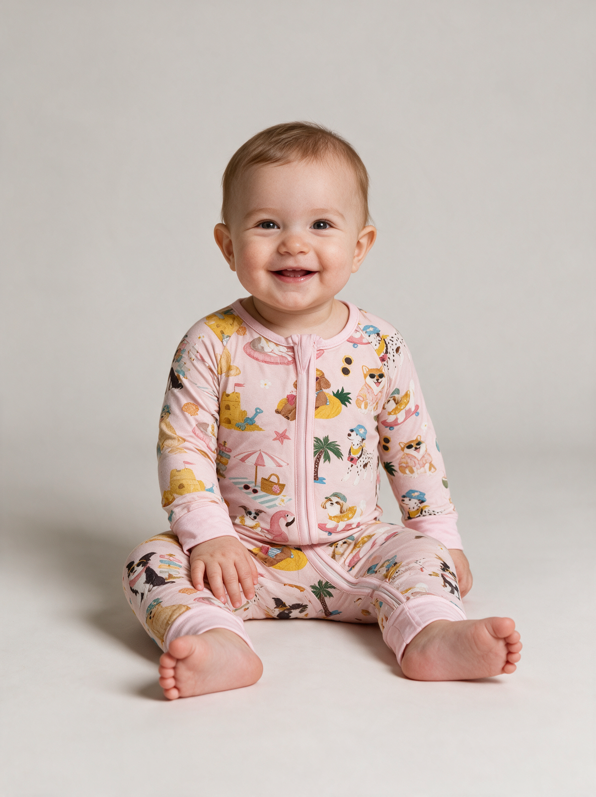 Beach Pups Convertible Romper on baby