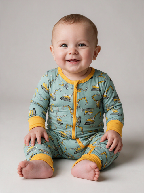 Big Scoop Convertible Romper on baby