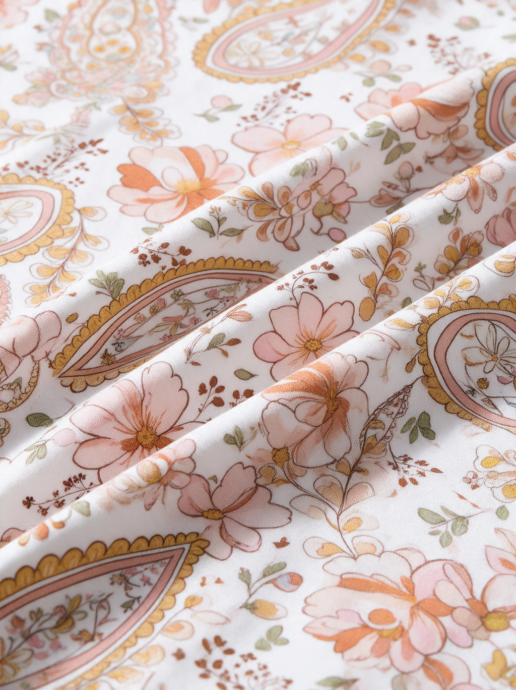 Golden Hour bamboo fabric print close-up
