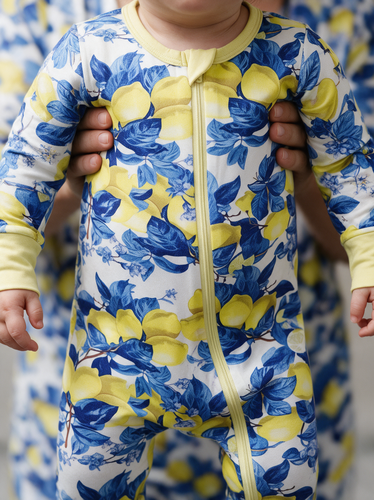 Lemon Drop Convertible Romper zipper and cuff detail