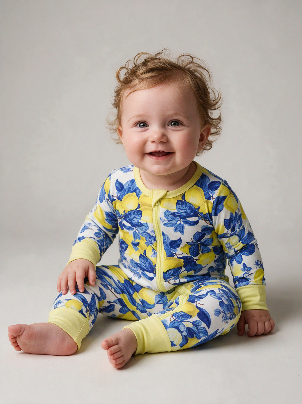 Lemon Drop Convertible Romper on baby