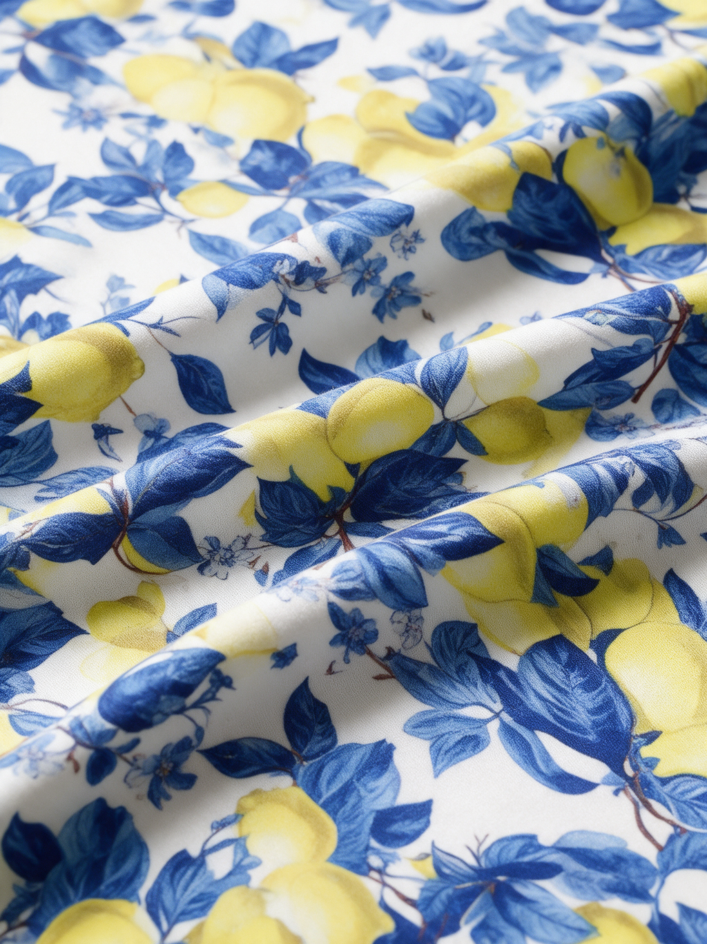Lemon Drop bamboo fabric print close-up