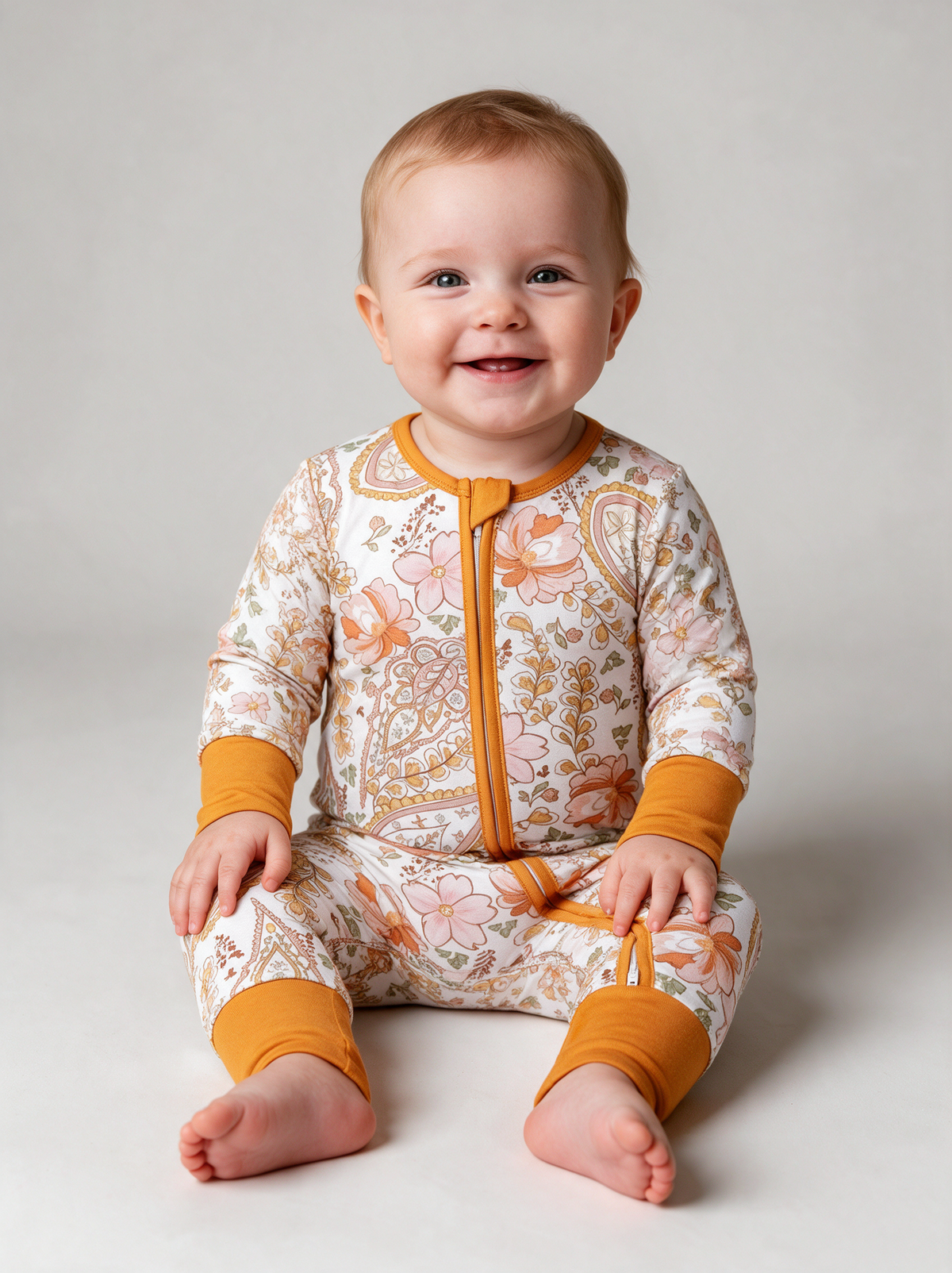 Golden Hour Convertible Romper on baby