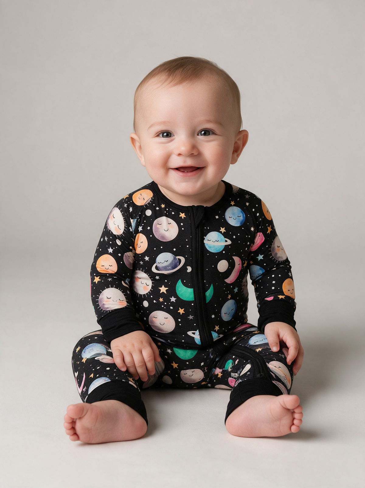 Moon Party Convertible Romper on baby
