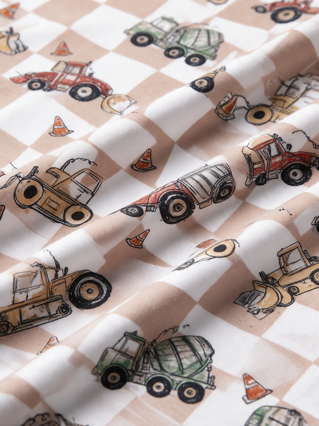 Dirt Road bamboo fabric print close-up