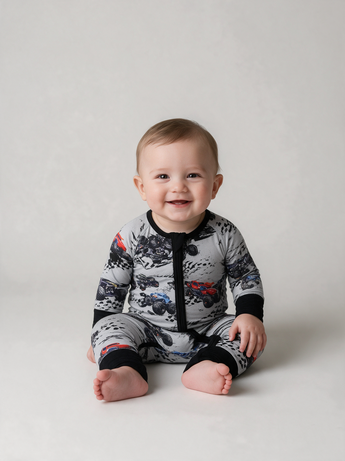 Mud Run Convertible Romper on baby