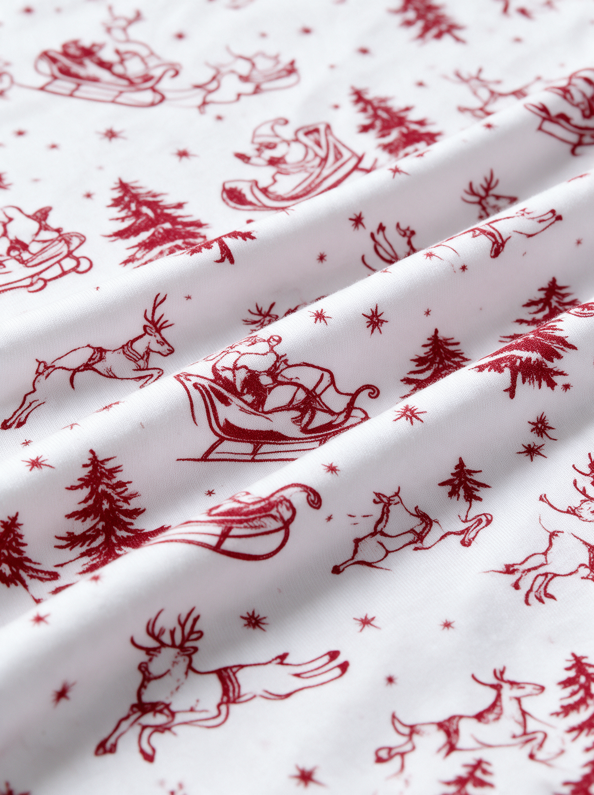 Sleigh Ride bamboo fabric print close-up