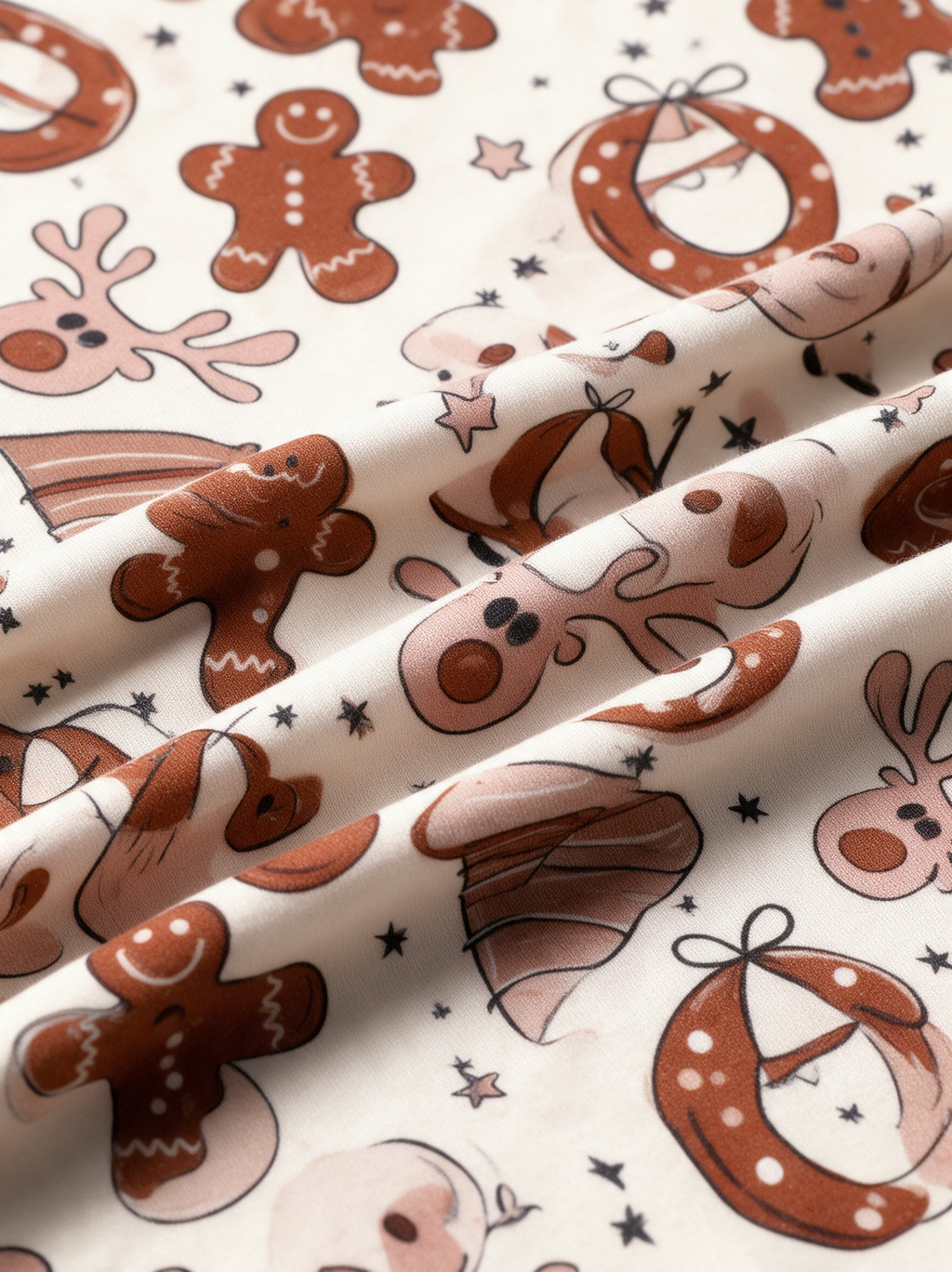Gingersnap bamboo fabric print close-up