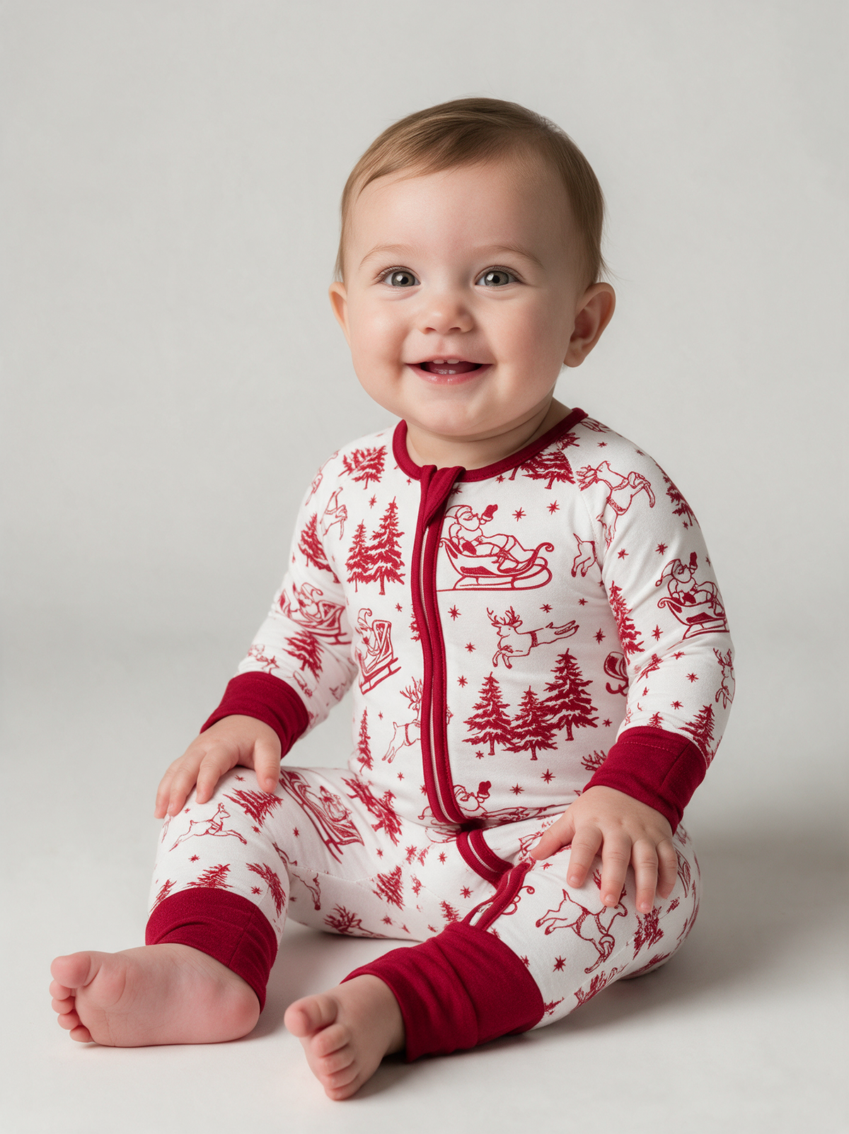Sleigh Ride Convertible Romper on baby