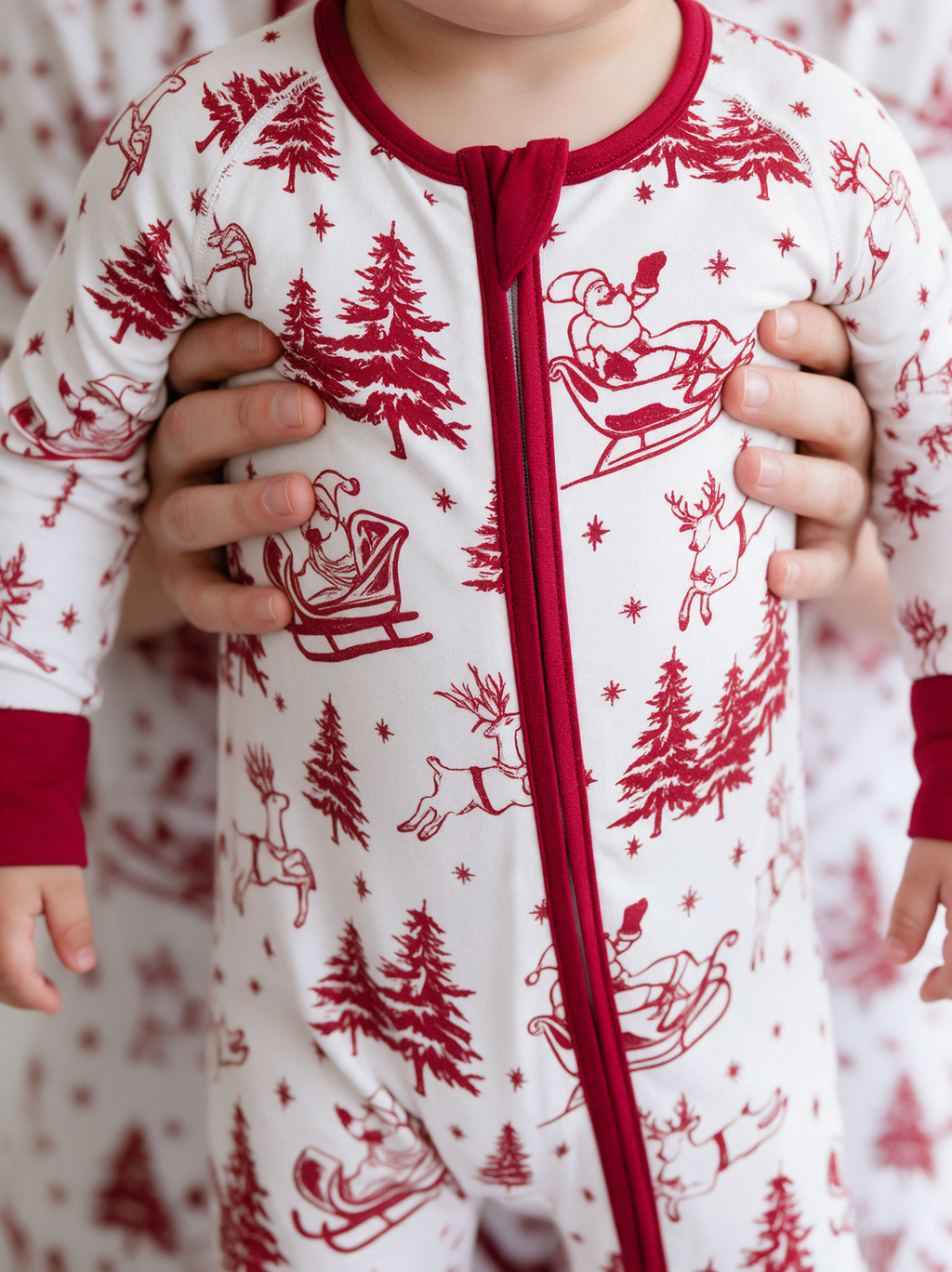 Sleigh Ride Convertible Romper zipper and cuff detail