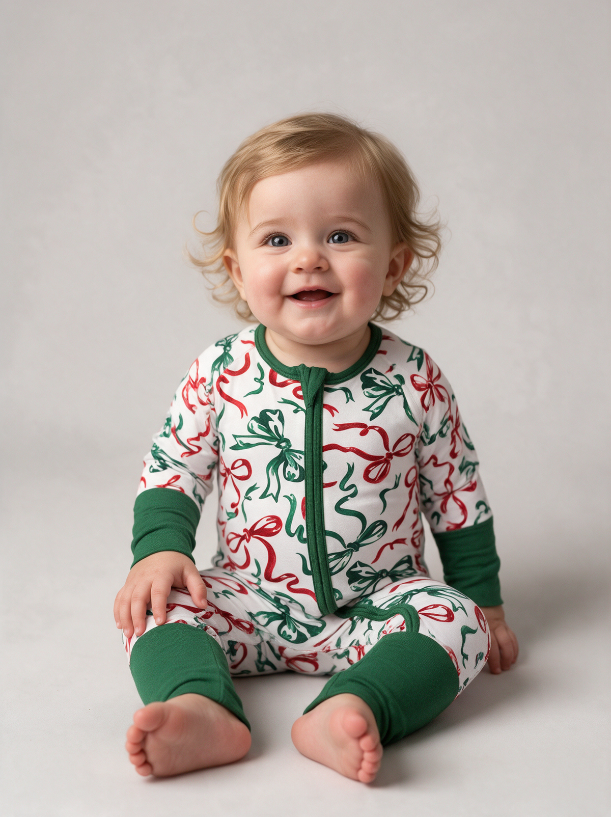 Bow Season Convertible Romper on baby