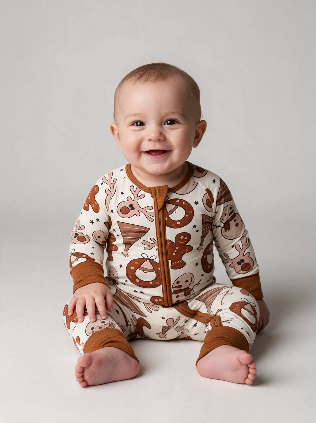 Gingersnap Convertible Romper on baby