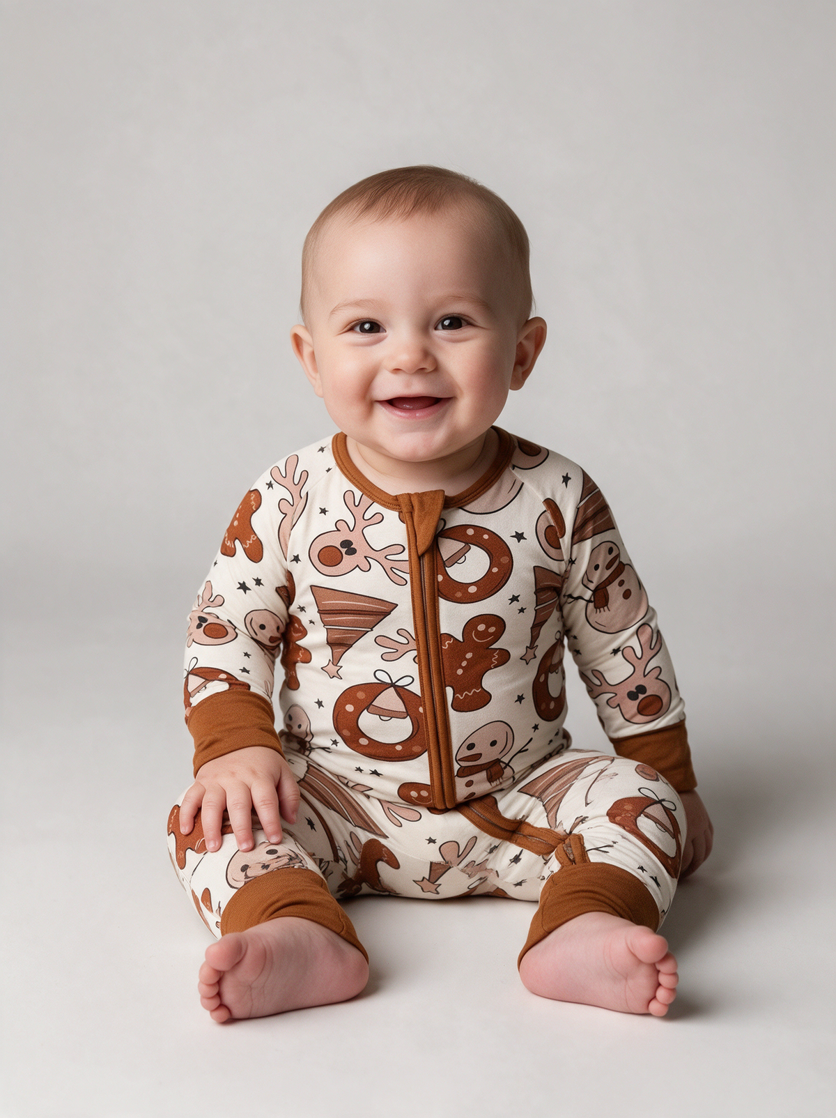 Gingersnap Convertible Romper on baby