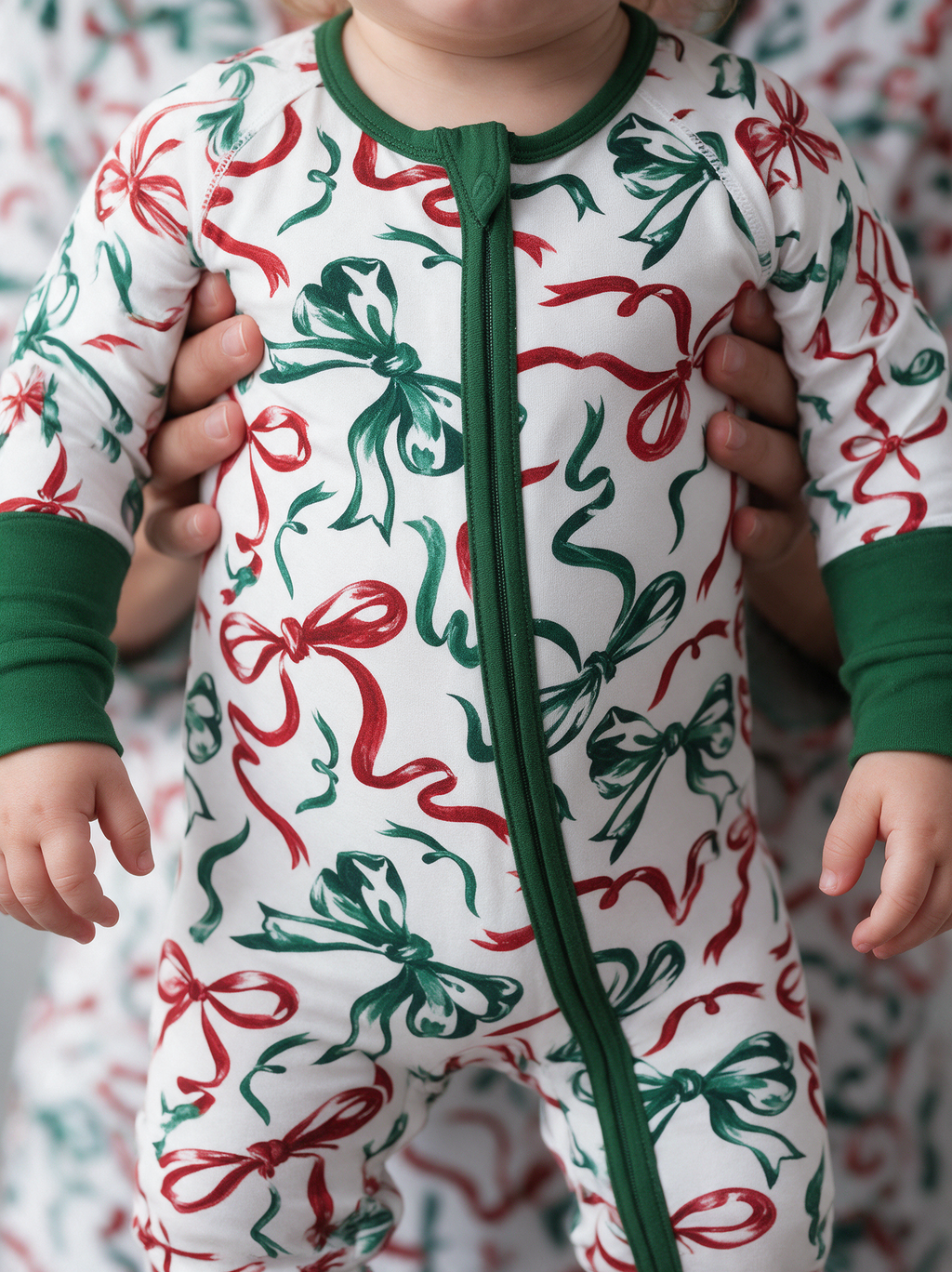 Bow Season Convertible Romper zipper and cuff detail