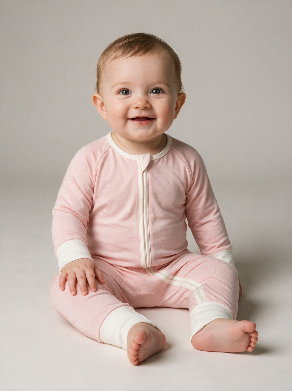 Petal Pink Convertible Romper on baby
